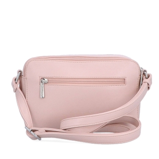 Praktická crossbody kabelka se dvěma kapsami Le Sands materiál syntetická kůže zapínání na zip barva růžová velikost malá 7717 R Zezadu