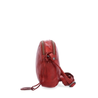 Kvalitní kožená crossbody kabelka Noelia Bolger materiál kůže zapínání na zip barva červená velikost malá NB 2408 CV Z boku