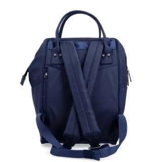 Velký praktický batoh značky Carmelo Carmelo materiál nylon zapínání na zip barva modrá velikost velká 4319 TM Zezadu