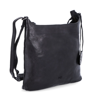 Kožená crossbody kabelka pro každý den Noelia Bolger materiál kůže zapínání na zip barva černá velikost malá NB 2404 C