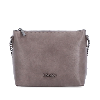Společenská crossbody kabelka s řetízkem Le Sands materiál syntetická kůže zapínání na zip barva taupe velikost malá 7708 T Zepředu
