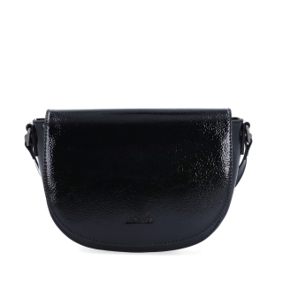 Elegantní crossbody kabelka s klopou Le Sands materiál syntetická kůže zapínání s klopou barva černá velikost malá 4647 C Zepředu
