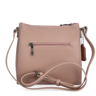 Kožená kabelka crossbody Noelia Bolger Noelia Bolger materiál kůže zapínání na zip barva nude velikost malá NB 0097 N Zezadu