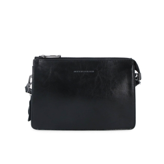 Malá kožená crossbody kabelka Noelia Bolger materiál kůže zapínání na zip barva černá velikost malá NB 0046 C Zepředu