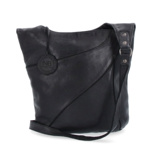 Elegantní kožená crossbody kabelka s kapsami Noelia Bolger materiál kůže zapínání na zip barva černá velikost malá NB 2101 C Zepředu
