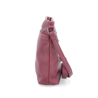 Menší crossbody kabelka Tangerin materiál syntetická kůže zapínání na zip barva vínová velikost střední 8022 BO Z boku