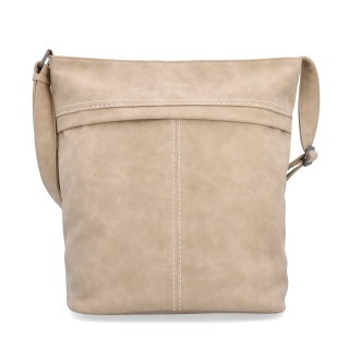 Praktická crossbody kabelka ze syntetického materiálu Tangerin materiál syntetická kůže zapínání na zip barva béžová velikost velká 1108 BE Zepředu