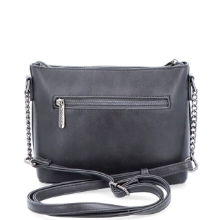 Společenská crossbody kabelka s řetízkem Le Sands materiál syntetická kůže zapínání na zip barva šedá velikost malá 7708 TS Zezadu