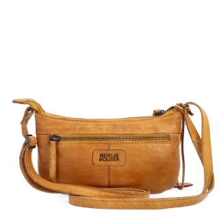 Malá elegantní kožená crossbody kabelka Noelia Bolger materiál kůže zapínání na zip barva žlutá velikost malá NB 2420 ZLU Zezadu