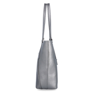 Prostorná shopper kabelka přes rameno Le Sands materiál syntetická kůže zapínání na zip barva metalická velikost velká 7703 TI Z boku