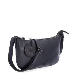 Malá elegantní kožená crossbody kabelka Noelia Bolger materiál kůže zapínání na zip barva černá velikost malá NB 2420 C