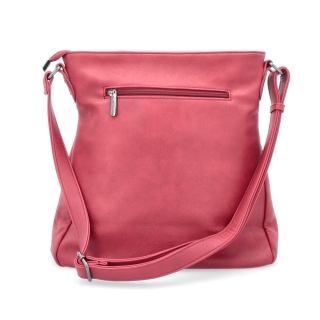 Crossbody kabelka Tangerin materiál syntetická kůže zapínání na zip barva červená velikost střední 8004 CV Zezadu