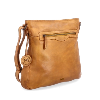 Kožená crossbody s přední zipovou kapsou Noelia Bolger materiál kůže zapínání na zip barva žlutá velikost střední NB 2103 ZLU
