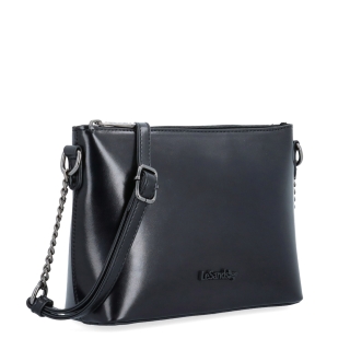 Elegantní crossbody kabelka s řetízkem Le Sands materiál syntetická kůže zapínání na zip barva černá velikost malá 4379 C