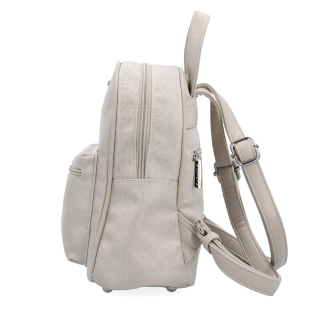 Malý nylonový batůžek pro ženy Carmelo materiál nylon zapínání na zip barva béžová velikost malá 6604 BE LE Z boku