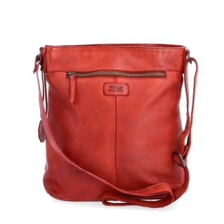 Kožená vintage crossbody s kapsami Noelia Bolger materiál kůže zapínání na zip barva červená velikost střední NB 2006 CV Zezadu