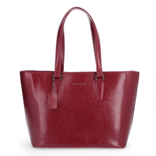 Shopper kabelka přes rameno Noelia Bolger materiál kůže zapínání na zip barva červená velikost velká NB 0047 TCV Zepředu