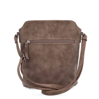 Malá elegantní kabelka s minimalistickým designem Tangerin materiál syntetická kůže zapínání na zip barva hnědá velikost malá 1107 H Zezadu