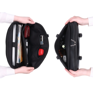 Dámská taška na notebook s crossbody popruhem Le Sands materiál syntetická kůže zapínání na zip barva černá velikost velká 7728 C Vnitřek