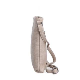 Malá slaměná crossbody kabelka Carmelo materiál syntetická kůže zapínání na zip barva béžová velikost malá 4308 BE Z boku