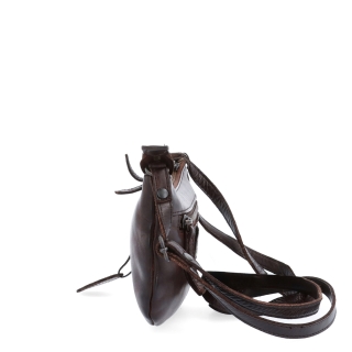 Malá elegantní kožená crossbody kabelka Noelia Bolger materiál kůže zapínání na zip barva hnědá velikost malá NB 2420 H Z boku