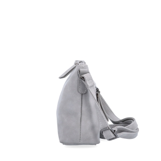 Malá elegantní crossbody kabelka Tangerin materiál syntetická kůže zapínání na zip barva šedá velikost malá 1109 SS Z boku