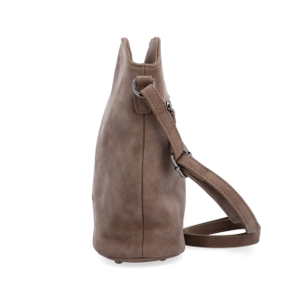 Malá elegantní kabelka s minimalistickým designem Tangerin materiál syntetická kůže zapínání na zip barva hnědá velikost malá 1107 H Z boku