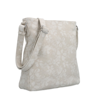 Crossbody kabelka s jemným květinovým vzorem Carmelo materiál syntetická kůže zapínání na zip barva béžová velikost střední 4601 BE