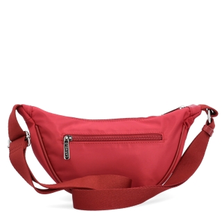 Malá nylonová kabelky typu moonbag Carmelo materiál nylon zapínání na zip barva červená velikost malá 6609 CV Zezadu