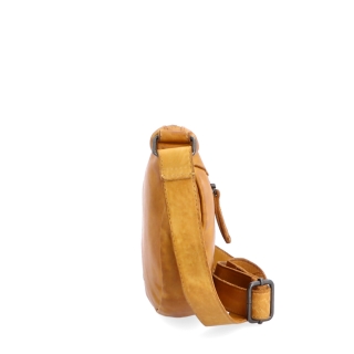 Asymetrická kožená moonbag kabelka Noelia Bolger materiál kůže zapínání na zip barva žlutá velikost malá NB 2413 ZLU Z boku
