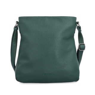 Designová crossbody kabelka Carmelo materiál syntetická kůže zapínání na zip barva zelená velikost střední 4271 TZE Zepředu