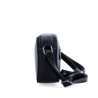 Praktická crossbody kabelka se dvěma kapsami Le Sands materiál syntetická kůže zapínání na zip barva černá velikost malá 7717 C Z boku