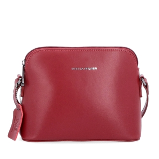 Kožená kabelka crossbody Noelia Bolger Noelia Bolger materiál kůže zapínání na zip barva vínová velikost malá NB 0096 BO Zepředu
