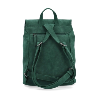 Elegantní městský batoh ze syntetiky Tangerin materiál syntetická kůže zapínání na zip barva zelená velikost střední 1100 TZE Zezadu