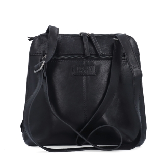 Elegantní kožená crossbody kabelka s přívěskem Noelia Bolger materiál kůže zapínání na zip barva černá velikost malá NB 3107 C Zezadu