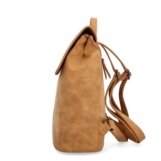 Elegantní městský batoh ze syntetiky Tangerin materiál syntetická kůže zapínání na zip barva koňaková velikost střední 1100 CAM Z boku