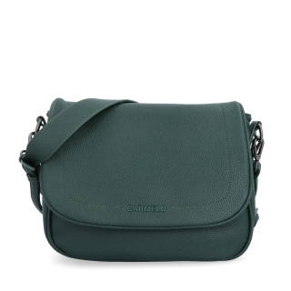 Dámská crossbody kabelka s jemnou strukturou Carmelo materiál syntetická kůže zapínání s klopou barva zelená velikost střední 4361 TZE Zepředu