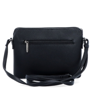Minimalistická crossbody syntetická kabelka Carmelo materiál syntetická kůže zapínání na zip barva černá velikost malá 4333 C Zezadu