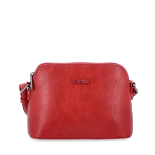 Minimalistická crossbody kabelka Le Sands materiál syntetická kůže zapínání na zip barva červená velikost malá 7710 CV Zepředu
