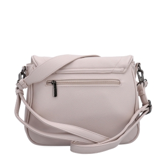 Dámská crossbody kabelka s jemnou strukturou Carmelo materiál syntetická kůže zapínání s klopou barva růžová velikost střední 4361 LI Zezadu