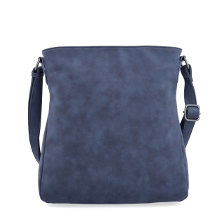 Stylová crossbody kabelka s čistým designem Tangerin materiál syntetická kůže zapínání na zip barva modrá velikost střední 1101 TM Zepředu