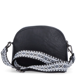 Malá crossbody kabelka svýrazným popruhem Tangerin materiál syntetická kůže zapínání na zip barva černá velikost malá 8044 C Zezadu