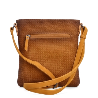 Crossbody s čistým designem Indee materiál syntetická kůže zapínání na zip barva žlutá velikost malá 6316 ZLU Zezadu