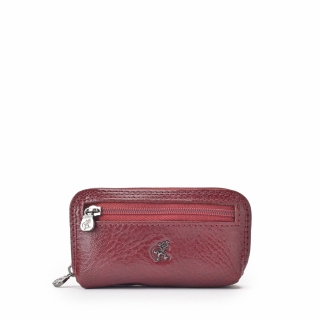 Kožená klíčenka se zipem Cosset materiál kůže zapínání na zip barva vínová velikost malá 4475 Komodo BO