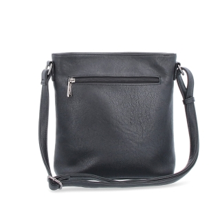 Menší crossbody kabelka Tangerin materiál syntetická kůže zapínání na zip barva černá velikost střední 8022 C Zezadu