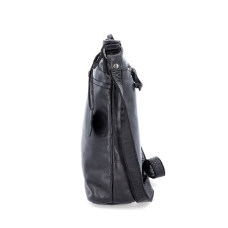 Kožená vintage crossbody s kapsami Noelia Bolger materiál kůže zapínání na zip barva černá velikost střední NB 2006 C Z boku
