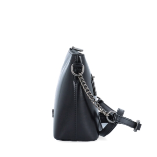 Elegantní crossbody kabelka s řetízkem Le Sands materiál syntetická kůže zapínání na zip barva černá velikost malá 4379 C Z boku