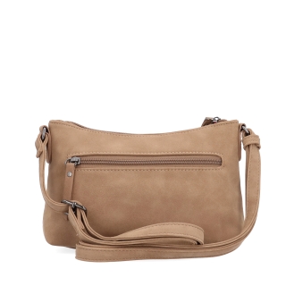 Malá elegantní crossbody kabelka Tangerin materiál syntetická kůže zapínání na zip barva béžová velikost malá 1109 MO Zezadu