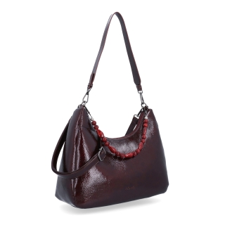 Kabelka přes rameno i crossbody s odepínacími popruhy Le Sands materiál syntetická kůže zapínání na zip barva vínová velikost střední 4637 BO