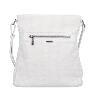 Crossbody kabelka s přední zipovou kapsou Carmelo materiál syntetická kůže zapínání na zip barva béžová velikost střední 4309 K Zepředu